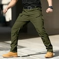 thumbnail image 6 of Men's Stretch Tactical Pants,Water Resistant Ripstop Cargo Pants,Lightweight Outdoor Work Hiking Pants with Pockets(No Belt) Green L, 6 of 9