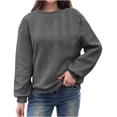 thumbnail image 1 of Timegard Womens Long Sleeve Tops Crewneck Drop Shoulder Solid Color Pullover Fall Casual Loose Blouse, 1 of 6