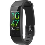 ZURURU Fitness Tracker with Blood Pressure Heart Rate Sleep Health Monitor for Men and Women, Upgraded Waterproof Activity Tracker Watch, Step Calorie Counter Pedometer Black 0.96 inches Black