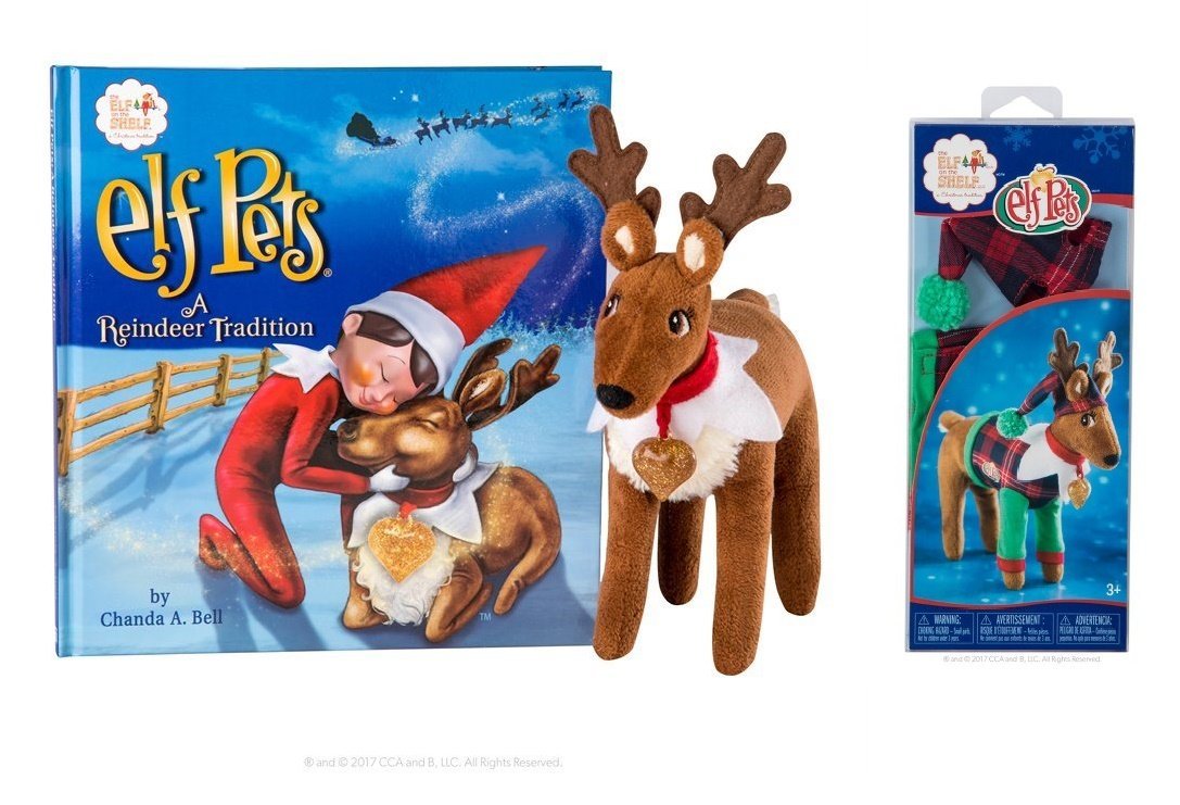 Elf on the Shelf Pet Reindeer with Playful Reindeer Pajamas, SANTA'S