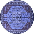 thumbnail image 1 of Ahgly Company Machine Washable Indoor Round Oriental Blue Industrial Area Rugs, 7' Round, 1 of 4