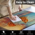thumbnail image 4 of Orange Vintage Anti-Fatigue Kitchen Rug Set of 2 Red Yellow Beige Blue Abstract Cushioned Kitchen Floor Standing Mat Waterproof Non-Slip Kitchen Mats and Rugs PVC Ergonomic Comfort Foam Rug, 4 of 6