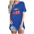 thumbnail image 2 of Fiudx Camisas para Mujer Camiseta de Manga Corta con Cuello Redondo y Estampado de Bandera de Moda para Mujer, 2 of 4