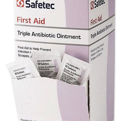 Safetec Of America STAB140210 First Aid Triple Antibiotic Ointment, 0.03 Oz Packet, 144/box