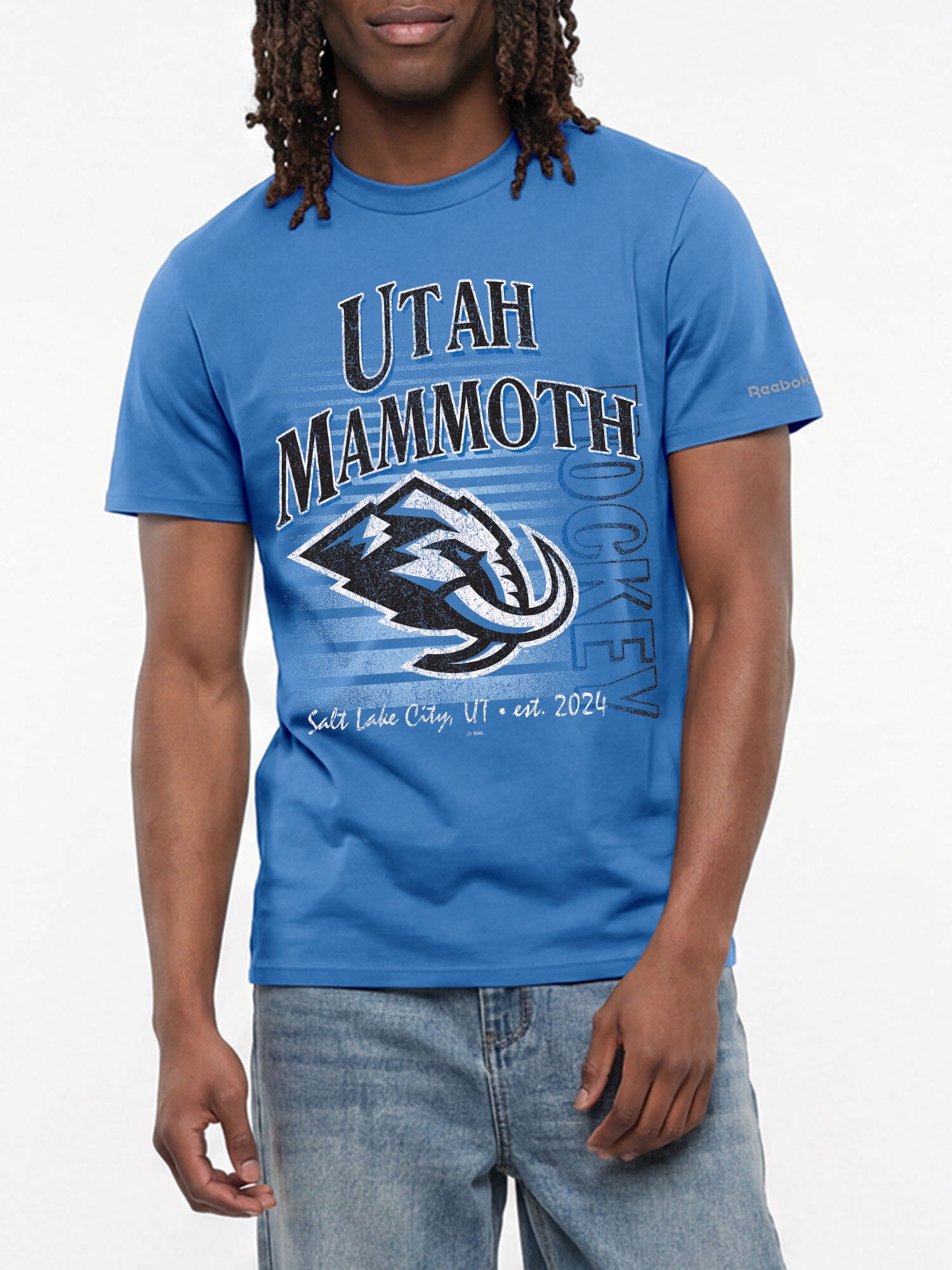 Utah Mammoth Reebok Mens Crew Neck Short Sleeve T-Shirt