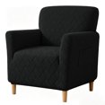 thumbnail image 2 of SHANNA Banquet Armchair Slipcovers, Knitted Jacquard Sofa Chair Covers with Arms for Living Room, NonSlip Dog Pet Friendly Furniture Protector, Jacquard - Black, 2 of 10