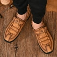 thumbnail image 6 of Mens Casual Leather Shoes Fashion Sneakers Lightweight Non-slip Loafers Outdoor Breathable Hiking Shoes Brown 8.5 US, 6 of 7