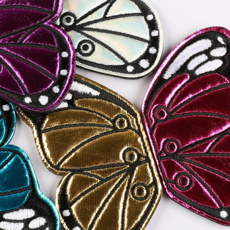 7 Pcs Cartoon Embroidered Patches Butterfly Wing Iron on/Sew On Patches Garment Accessories for Jeans Bag Hat
