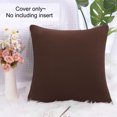 thumbnail image 3 of Unique Bargains Solid Decorative Throw Pillow Cover 18" x 18" Red Coffee Color, 3 of 8