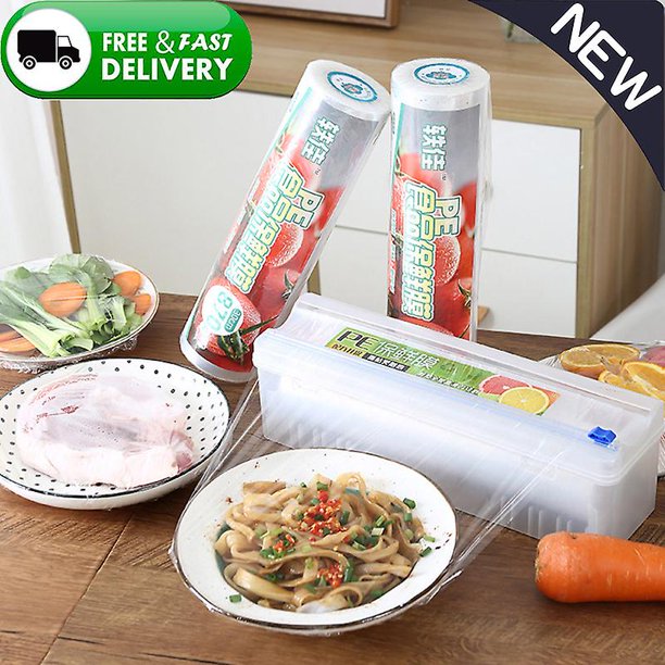 Dispensador de envoltura de alimentos de fijación sin perforaciones, cortador de papel de aluminio, dispensador de envoltura de película adhesiva, cortador afilado de plástico, utensilios de cocina, 1 Uds. ShuxiuWang 8390605855320