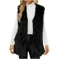 thumbnail image 2 of Ailaofu Womens Fuzzy Fleece Vest Fall Floral Sleeveless Sherpa Jacket Lightweight Button Down Warm Outerwear, 2 of 7