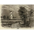 thumbnail image 3 of Elizabeth Murray 24x19 Black Modern Framed Museum Art Print Titled - Landscape with Windmill (1850), 3 of 5