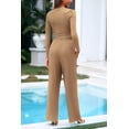 thumbnail image 2 of Conjunto de Mujer PRETTYGARDEN de 2 Piezas: Top Corto y Pantalones de Pierna Ancha Camel Talla L, 2 of 8