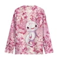 thumbnail image 7 of Jiueut Axolotl T Shirts for Girls Size 13-14 Cherry Blossom Long Sleeve Tee for Little Girls Pullover Sweatshirt Kids Crew Neck Shirts Fall Tops Cartoon Winter Clothes, 7 of 7
