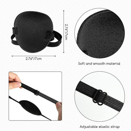 6 Pieces 3D Eye Patch Single Eye Mask Comfortable Soft Lazy Pirate