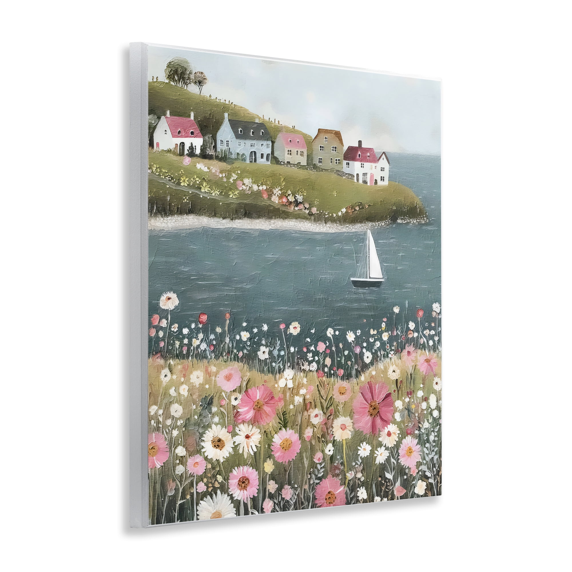 Stupell Industries Pink Meadow & Sailboats Wall Plaque Art, design by Riley B