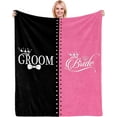 thumbnail image 1 of LHSHID Bride Groom Gifts Wedding Engagement Gifts for Couples Newlywed Gifts for Couples Best Bride and Groom Blanket Present Anniversary Bridal Shower Gift Ideas for Her Him 50x60in, 1 of 6