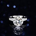 thumbnail image 1 of Anillo clásico de plata s925 con cuatro garras, anillo de diamantes Mosan de 5 quilates, anillo de diamantes de doble fila para mujer, anillo de bodas con forma de huevo de paloma, 1 of 5