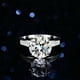 thumbnail image 1 of Anillo clásico de plata s925 con cuatro garras, anillo de diamantes Mosan de 5 quilates, anillo de diamantes de doble fila para mujer, anillo de bodas con forma de huevo de paloma, 1 of 5