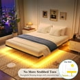 thumbnail image 3 of Queen Size Floating Bed Frame with Smart LED Lighting, Heavy-Duty Modern Metal Platform Bed - No Box Spring Needed, 3 of 8