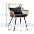 thumbnail image 3 of JOIVI All-Weather Outdoor Wicker Dining Chairs Set of 2, Patio Rattan Chairs with Cushions & Armrests, Outdoor Wicker Porch Chairs for Lawn, Balcony, Garden, Black, 3 of 7