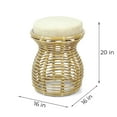 thumbnail image 5 of Milan Handmade Natural Rattan Wicker Ottoman Stool Vanity Bedroom Fully Assembled, Natural Color, 5 of 7