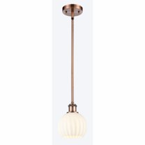 Innovations Lighting - White Venetian - 1 Light Stem Hung Mini Pendant In Modern