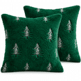 thumbnail image 7 of LOMYOLO Christmas Pillow Covers 18x18IN Set of 2,Soft Faux Fur Throw Pillow Case with Embroidered Christmas Tree, Holiday Decorative Pillowcases for Couch Sofa Bed Farmhouse Winter Xmas Decor-GREEN, 7 of 7