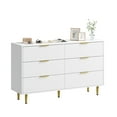 thumbnail image 7 of Dresser for Bedroom, Fluted Dressers & Chest of Drawers, Wooden Storage Organizer with Gold Metal Handles & Legs for Living Room, Entryway, 7 of 7