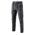 thumbnail image 2 of SOOMLON Men's Business Casual Pants Pocket Festival Pants Zipper Sweatpants Dark Gray XL, 2 of 6