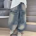 thumbnail image 4 of QUOTAY Boys Jeans for Kids Comfortable Casual Denim Boys Pants Elastic Waist Long Trousers for School Daily Wear Autumn Winter 03_Blue,4-5 Years, 4 of 9