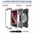 thumbnail image 2 of iPad 7th Generation Case 2019 with Hand Strap, Dteck 8th Generation iPad case with 360 Degree Kickstand Shoulder Strap Three Layer Silicone Cover for iPad 10.2 Inch 2019 2020 Releases, Black+Gray, 2 of 7