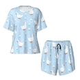 thumbnail image 4 of Lsque Goose White Flowers Women's Short-Sleeved Pajama Set - 2 Piece Soft and Lightweight Sleepwear Set-X-Large, 4 of 9