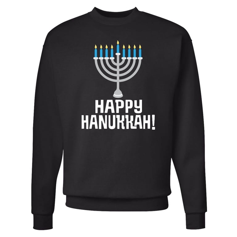 Happy Hanukkah Menorah Adult Sweatshirt photo 1