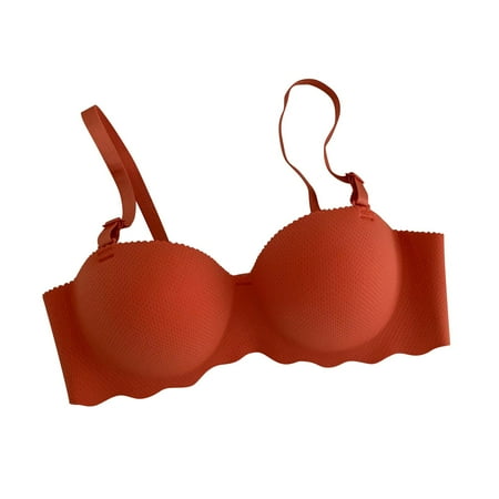 Yubnlvae Womens Sports Bras ( Orange A B C D ) Super Gather Bra Soft Comfortable Gather Bra Wireless up Bra Lift Bra Women Lingerie Everyday Sports Bras