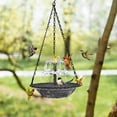 thumbnail image 4 of Rewenti Bloom Outdoor Garden Floating Hanging Solar Bird Feeder Birdbath Fountain Water Decor, 4 of 5
