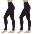 thumbnail image 2 of Just Love Ladies Solid Fleece Lined Seamless Leggings (Pack of 2) 6816-C-XS-S (Black Black, X-Large / XX-Large), 2 of 3