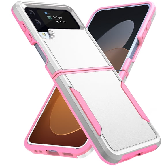 Nalacover for Samsung Galaxy Z Flip 4 Case: Dual Layer Protective Heavy Duty Cell Phone Case Shockproof Rugged Bumper Tough Hand Grip - Military Grade Drop Tested for Samsung Galaxy Z Flip 4, White