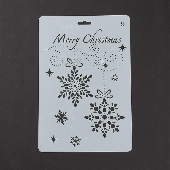 1 pc Creative Christmas Plastic Drawing Stencil Hollow Hand Accounts Ruler Templat For DIY Scrapbooking White 25.9x17.2cm Plastic
