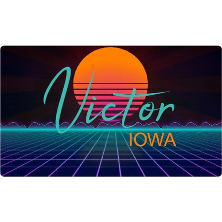 

Victor Iowa 4 X 2.25-Inch Fridge Magnet Retro Neon Design