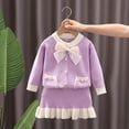 thumbnail image 2 of Edvintorg 1-8 Years Infant Girls Clothing Set Fashion Winter Suits Small Fragrant Style Long Sleeved Button Knitting Jacket and Skirt Sets School Outfit Girls Boutique Outfits, 2 of 3