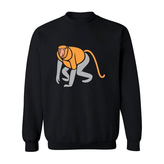 Proboscis Monkey Design Sweatshirt Men -Image by Shutterstock, Male Medium