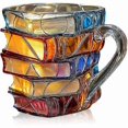 thumbnail image 1 of Artisan Handcrafted Glass Mug Inspired by Books Perfect for Coffee Enthusiasts and Book Lovers, 1 of 5