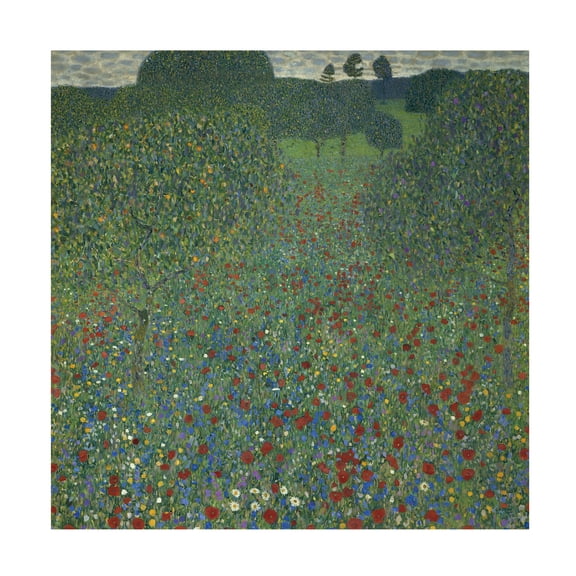 Trademark Fine Art "Field of Poppies" 1907 Canvas Art by Gustav Klimt