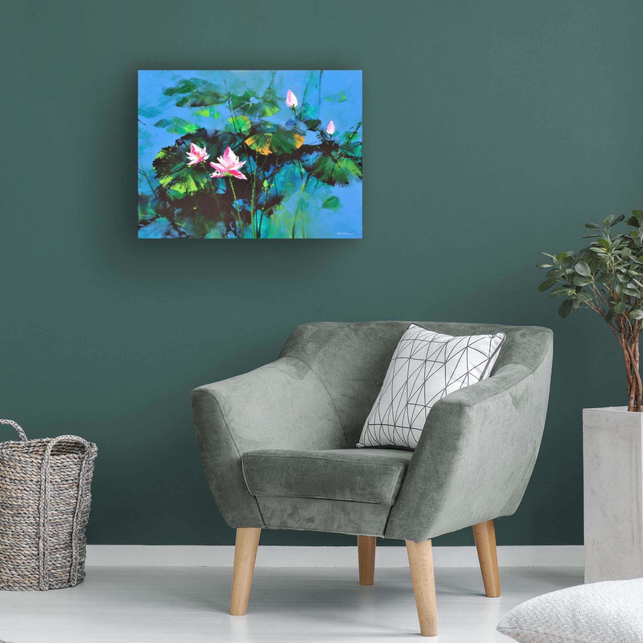 Canvas Wall Art - Thomas Leung 'Lily Pond' Wall Art for Living Room, Bedroom, or Office Décor by Trademark Fine Art - 24 x 18 Inches