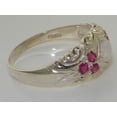 thumbnail image 4 of LBG 925 Sterling Silver Natural Opal and Ruby Womens Band Ring - Size 11.75, 4 of 6