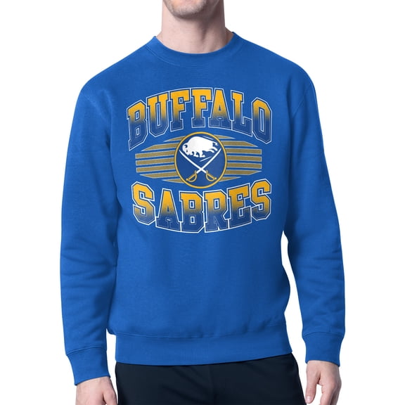 Men's Starter Royal Buffalo Sabres Team Grit Graphic Fleece Pullover Sweatshirt