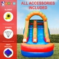 thumbnail image 6 of Pogo Bounce House Crossover Kids Inflatable Water Slide, Classic Rainbow With Blower, 12 ft, 6 of 9