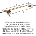 thumbnail image 2 of St. Vincent Champagne Bronze Towel Bar 18 Inch Wall Mount Bathroom Hardware, 2 of 6