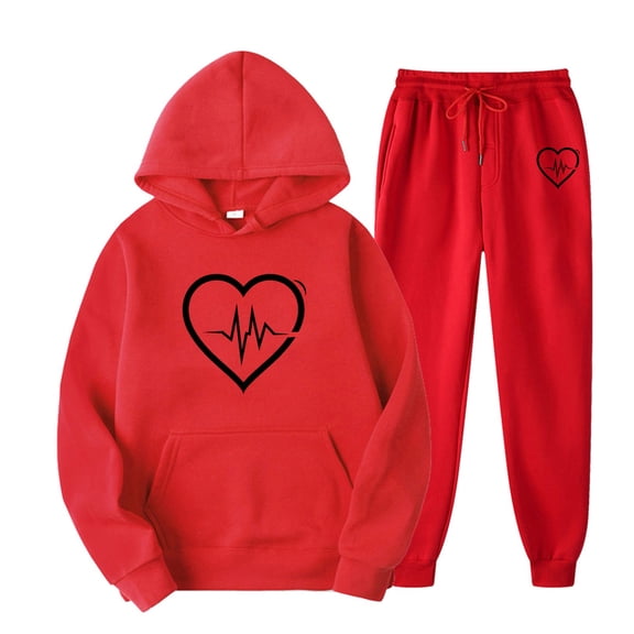 Cyber and Monday Sale Clearance Clothes Under $5.00 Fayshow0 Women'S Casual Printed Pocket Hoodie with Long Sleeves and Pants Set